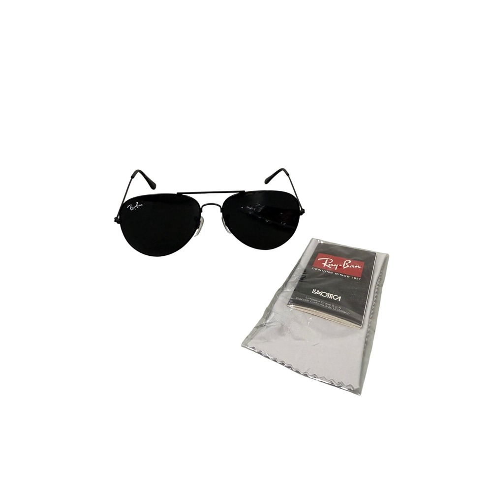 Ray-Ban Aviator Classic Black Metal‎ Sunglasses RB3025 58mm Made in Italy